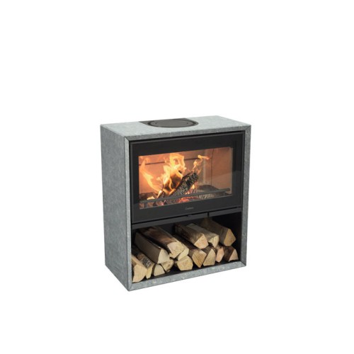 Печь-камин Contura 320TG, талькомагнезит, стеклянная дверца, черный 