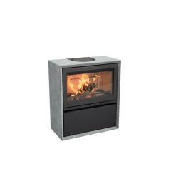 Печь-камин Contura 320T, талькомагнезит, чугунная дверца, черный