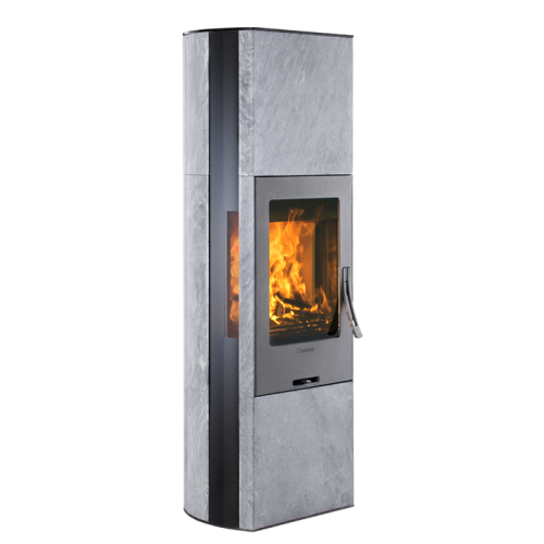Печь-камин Contura 35T:1, высокий, талькомагнезит, стеклянная дверца, черный 