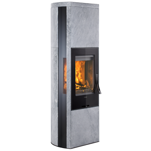 Печь-камин Contura 35TG:2, высокий, талькомагнезит, стеклянная дверца, черный 