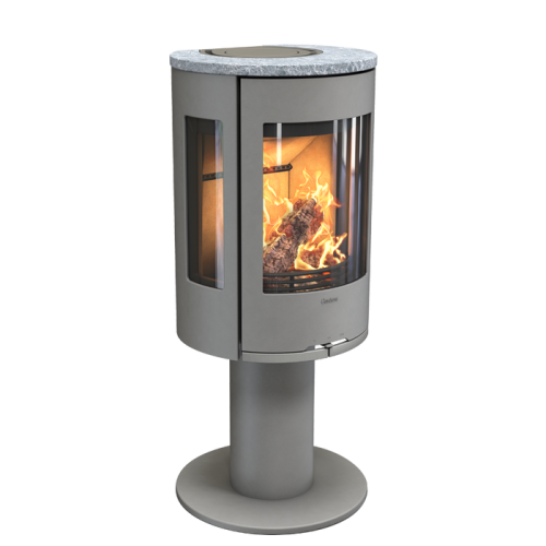 Печь-камин Contura 586:3 Style, чугунная дверца, серый 
