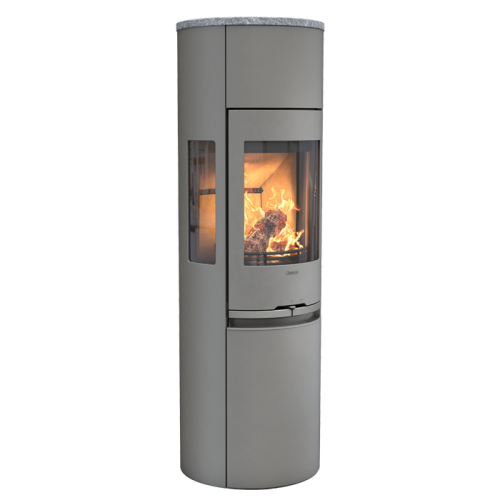 Печь-камин Contura 596:3 Style, чугунная дверца, серый 