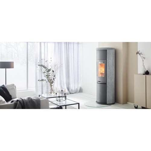 Печь-камин Contura 690T Style, чугунная дверца, серый 