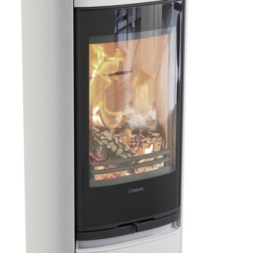 Печь-камин Contura 890G:2 Style, Style стеклянная дверца, белый 