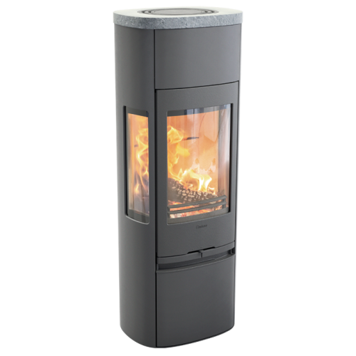 Печь-камин Contura 896:3 Style, чугунная дверца, серый 