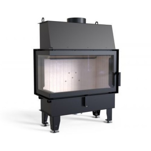 Угловая левая дровяная топка DEFRO HOME IMPULS ME BL, угловое стекло слева 