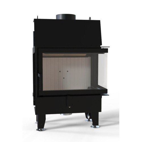 Угловая правая дровяная топка DEFRO HOME IMPULS SM BP, угловое стекло справа 