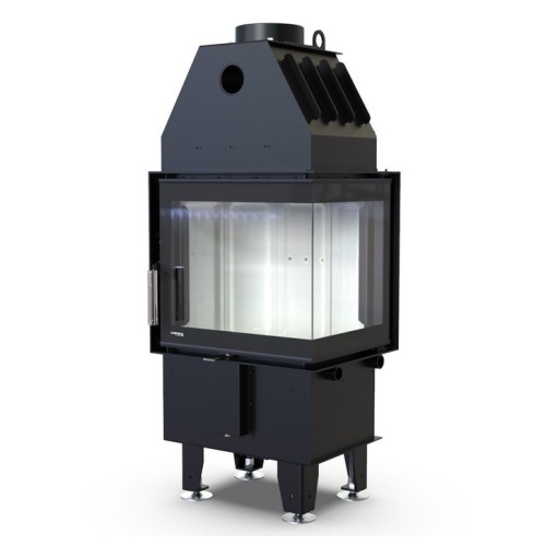 Угловая правая дровяная топка DEFRO HOME INTRA XSM BP MINI, угловое стекло справа 
