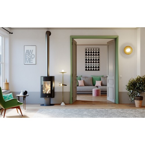 Дровяная печь DEFRO HOME ORBIS TOP, черная сталь 