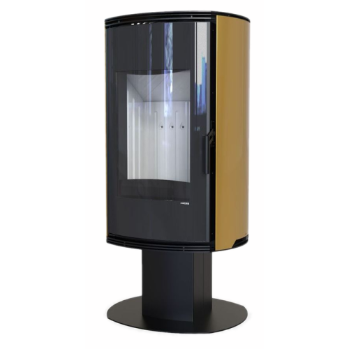 Дровяная печь DEFRO HOME ORBIS TOP, золотая сталь 