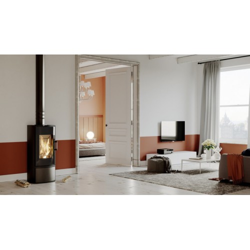 Дровяная печь DEFRO HOME ORBIS, черная сталь 