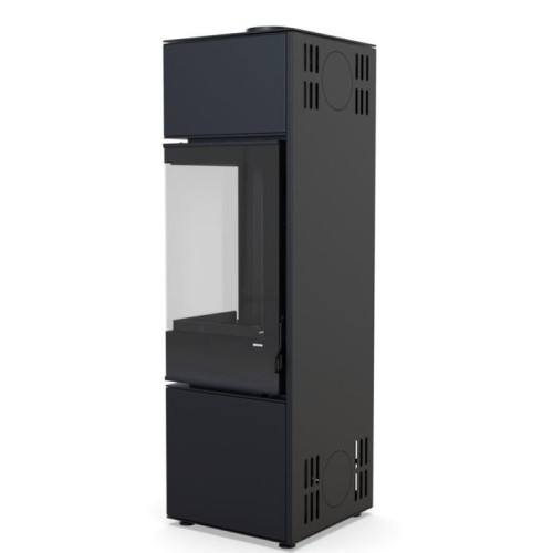 Дровяная печь DEFRO HOME QUADROOM LONG, черная сталь 