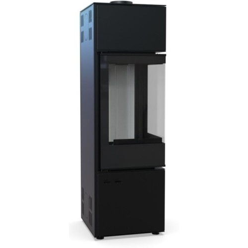 Дровяная печь DEFRO HOME QUADROOM LONG, черная сталь 