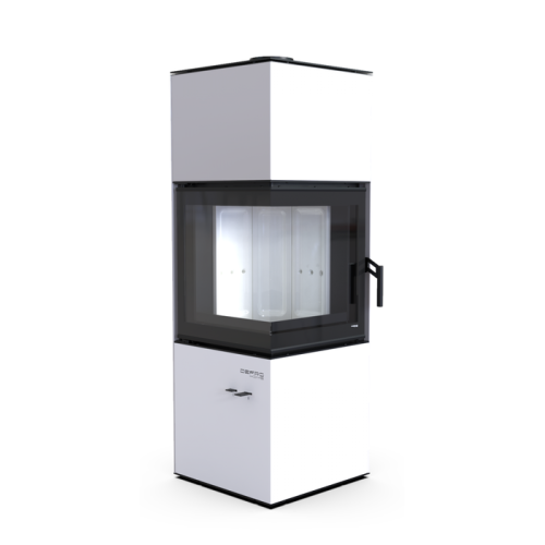 Дровяная печь DEFRO HOME QUADROOM, белая сталь 