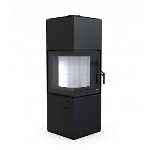 Дровяная печь DEFRO HOME QUADROOM, черная сталь 