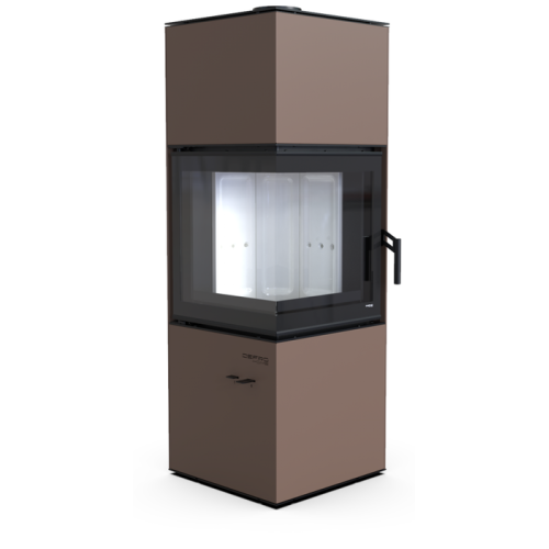 Дровяная печь DEFRO HOME QUADROOM, коричневая сталь 