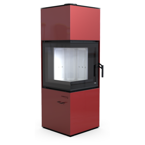 Дровяная печь DEFRO HOME QUADROOM, красная сталь 