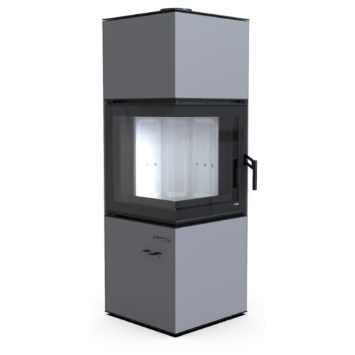 Дровяная печь DEFRO HOME QUADROOM, серая сталь 