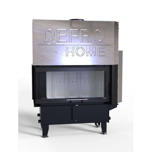 Угловая левая дровяная топка DEFRO HOME RIVA ME BL G SHORT, угловое стекло слева, с водяным контуром, гильотина 