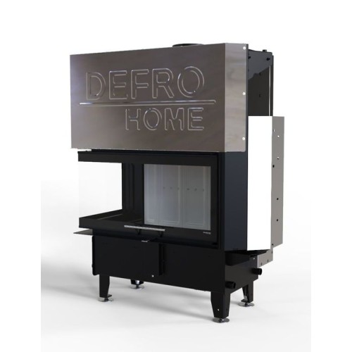 Угловая левая дровяная топка DEFRO HOME RIVA ME BL G SHORT, угловое стекло слева, с водяным контуром, гильотина 