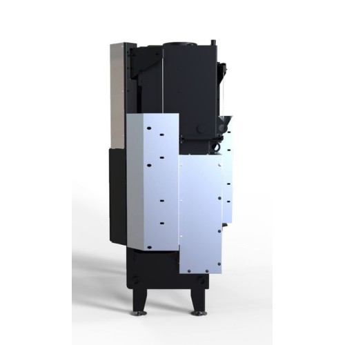 Угловая левая дровяная топка DEFRO HOME RIVA ME BL G SHORT, угловое стекло слева, с водяным контуром, гильотина 