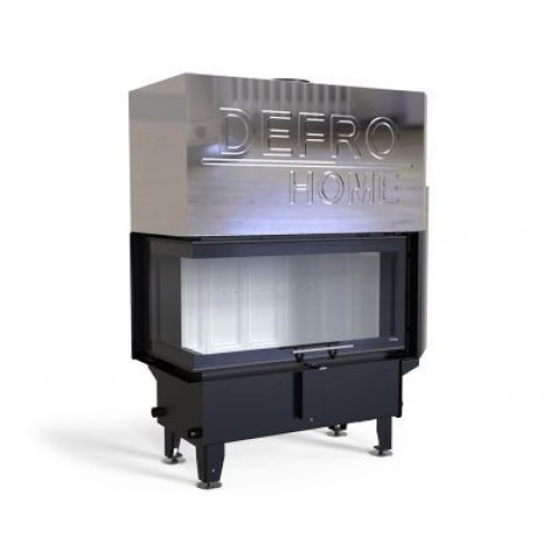 Угловая левая дровяная топка DEFRO HOME RIVA ME BL G SHORT, угловое стекло слева, с водяным контуром, гильотина 