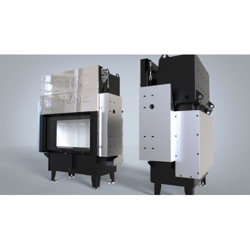 Фронтальная дровяная топка DEFRO HOME RIVA ME G SHORT, с водяным контуром, гильотина 