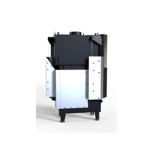 Угловая левая дровяная топка DEFRO HOME RIVA SM BL G SHORT, угловое стекло слева, с водяным контуром, гильотина 