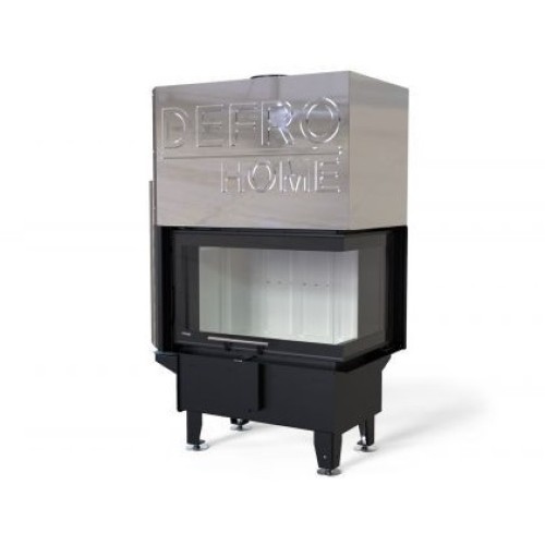 Угловая правая дровяная топка DEFRO HOME RIVA SM BP G SHORT, угловое стекло справа, с водяным контуром, гильотина 
