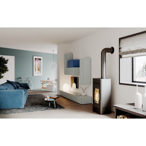 Дровяная печь DEFRO HOME SOLUM, черная сталь 