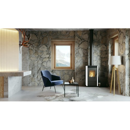 Дровяная печь DEFRO HOME VIVA, белая сталь 