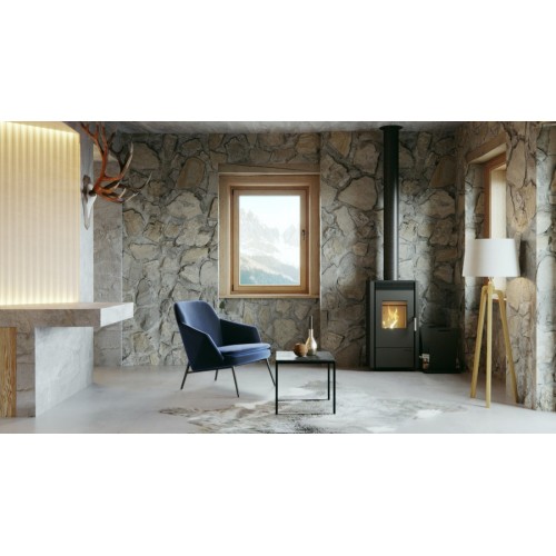 Дровяная печь DEFRO HOME VIVA, черная сталь 