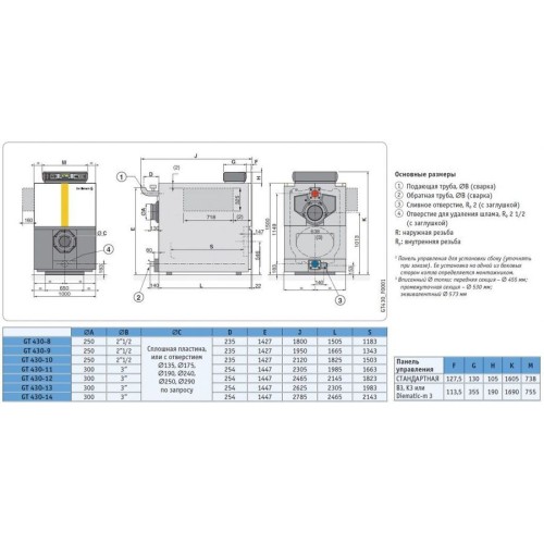 Комбинированный котел свыше 200 кВт De Dietrich GT 430-14 S3 (теплообменник в собранном виде) 