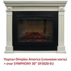 Деревянный портал Dimplex America [Америка] (Sym. DF3020-EU/ Revillusion RBF 30) Слоновая кость с патиной