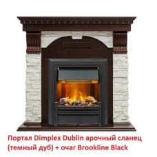 Электрокамин Dimplex Dublin арочный сланец белый (Темный дуб)