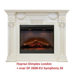 Деревянный портал Dimplex London [Лондон] (Symphony 2608/Symphony 2624L) Слоновая кость с патиной