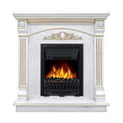 Электрокамин Electrolux EFP/P-1020LS с порталом Firelight Barocco Classic белый дуб с золотой патиной