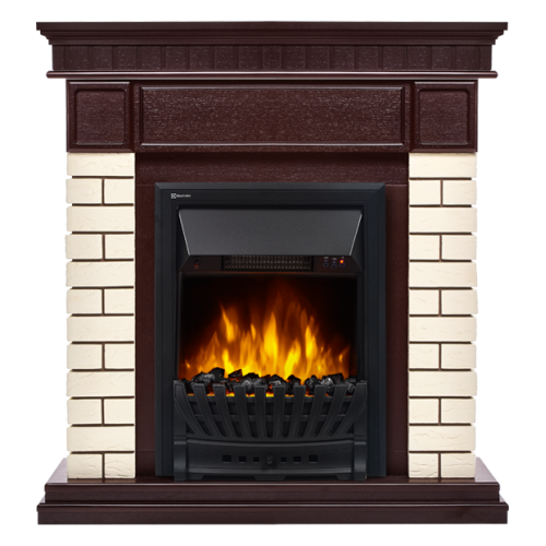 Электрокамин Electrolux EFP/P-1020LS с порталом Firelight Bricks Classic кирпич бежевый/шпон тёмный дуб 
