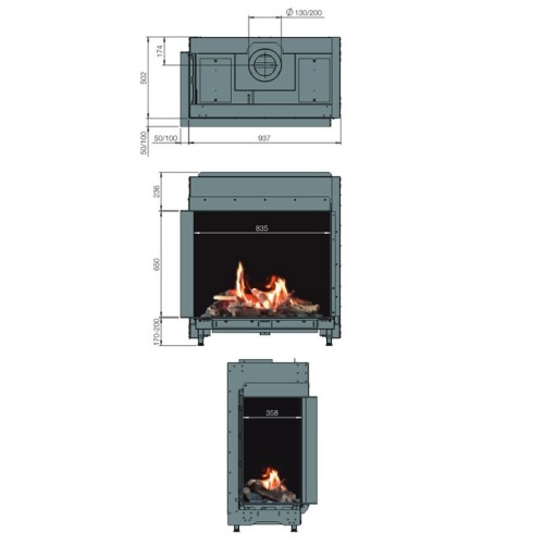 Панорамный газовый камин Faber Matrix_ 800/650 II 