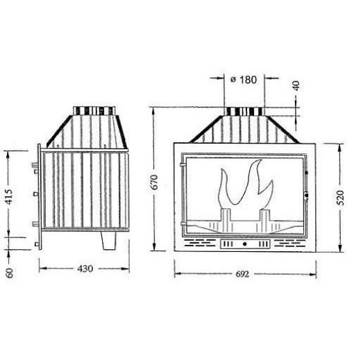 Фронтальная дровяная топка Ferguss FG20 clapet 
