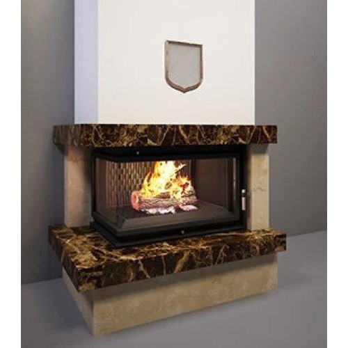 Готовый дровяной каминокомплект Firebird Ладога с Zuzia Crema Nova/Emperador Dark 