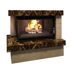 Готовый дровяной каминокомплект Firebird Ладога с Zuzia Crema Nova/Emperador Dark