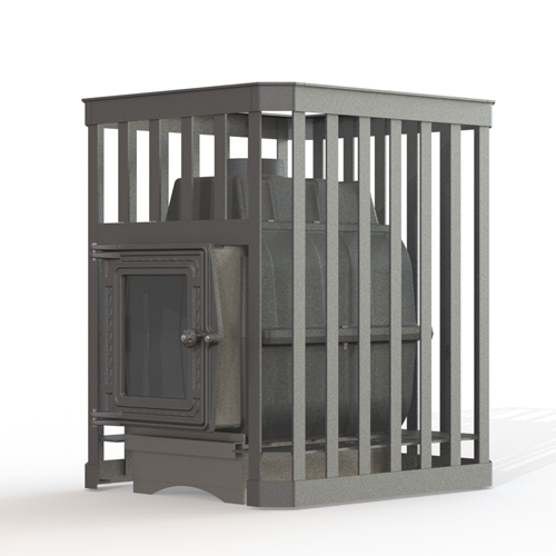 Дровяная печь Fireway ПароВар 24 сетка-ковка (201) без выноса 