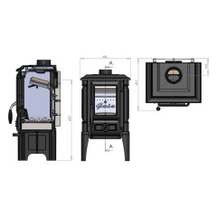 Дровяная печь GUCHA ARINA 1110 ЭМАЛЬ DARK RED