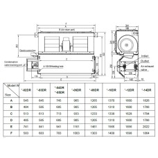 Канальный фанкойл 3-3,9 кВт General Climate GDU-W-04DR