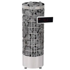 Электрокамин HARVIA Cilindro PC110EE, нержавеющая сталь (с выносным пультом в комплекте)