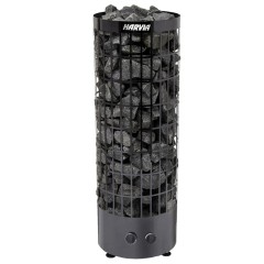 Электрокамин HARVIA Cilindro PC70 Black Steel со встроенным пультом