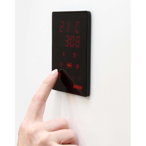 Электрокамин HARVIA Moderna V45XE Black с выносным пультом в комплекте 