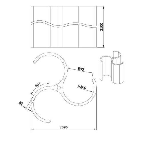Душевой модуль HARVIA Shower, h = 2100 мм 