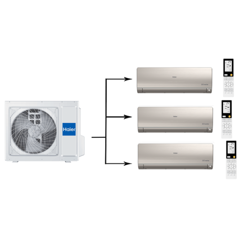 Наружный блок мультисплит системы Haier 3U55S2SR5FA/AS25S2SF2FA-G*3шт 